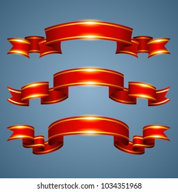 Red tapes with gold strips