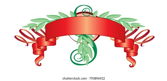 Red tapes with green vegetation