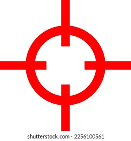 Red Target Aim Cross Accuracy Circle Sign Icon. Vector Image.