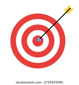 Red target, aim, goal with arrow icon. Success achievement business strategy and marketing motivation concept.