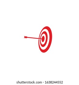 Red target arrow icon set. Minimal illustration of red target arrow vector icons for web design isolated on white background
