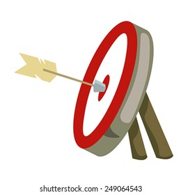 Red target with arrows on a white background