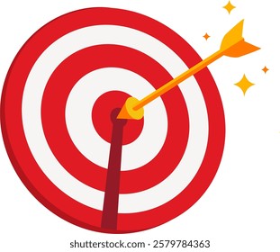 Red target with arrows that successfully hit the target.