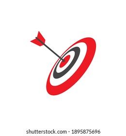 Red Target and Black arrow logo design for business. Business Goal Logo, icon, element for web, mobile or print