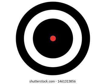Red target in black circle.Vector illustration.
