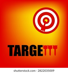 Red target bullseye with the word target vector illustration.