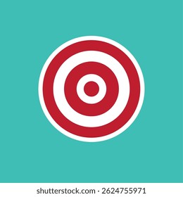 Icono de centro de destino rojo. Ilustración vectorial