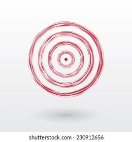 The red target composed of thin lines