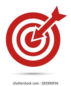 red target icon, with arrow. Aim