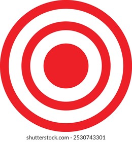 Icono de destino rojo . Icono de puntería de dardos rojos aislado sobre fondo blanco. golpe perfecto, ganador, objetivo .Vector
