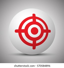 Red Target icon on white sphere