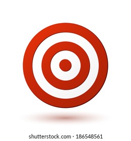 Red target icon. Vector illustration
