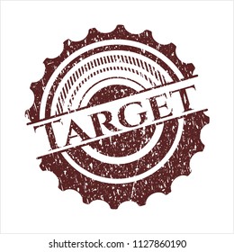 Red Target rubber grunge stamp