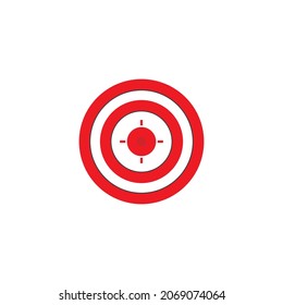 Señal roja de destino. Destino aislado en el fondo blanco. Icono de destino en diseño plano. Ilustración vectorial.