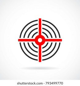 Red target vector icon illustration isolated on white background
