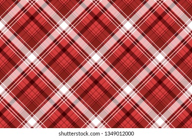 Red tartan fabric texture. Vector illustration.