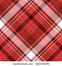 Red tartan fabric texture. Vector illustration.