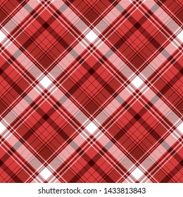 Red tartan fabric texture. Vector illustration.