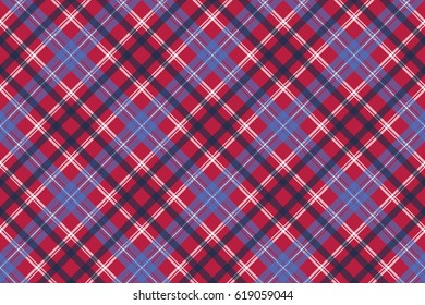 red tartan pixel texture fabric plaid seamless pattern. Vector illustration.