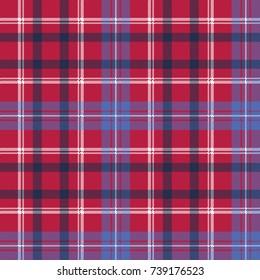 red tartan pixel texture fabric plaid seamless pattern. Vector illustration.