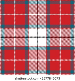 Red Tartan Plaid Scottish Pattern, Vector illustration