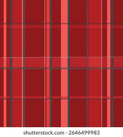 Red tartan plaid seamless pattern background for textile design, fabric prints, wrapping paper, digital wallpaper, Scottish themes, fashion projects, and winter holiday decorations