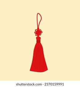 red tassel with attractive knitted knots for hanging, key chains to complement decorations such as knick-knacks