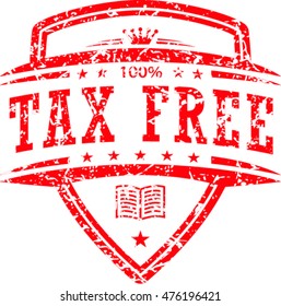 Red Tax free rubber stamp isolated on white background
