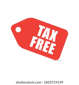 Red Tax Free Tag Label