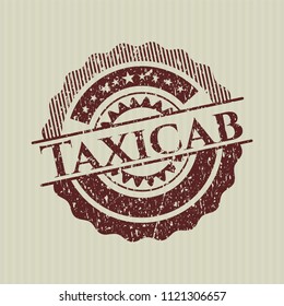 Red Taxicab distress rubber seal with grunge texture