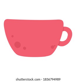 Red tea cup icon. Flat illustration of red tea cup vector icon for web design