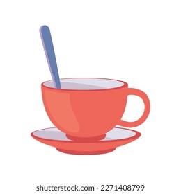 red tea cup over white