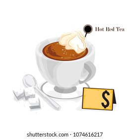 red tea graphic drawing hot drink object 