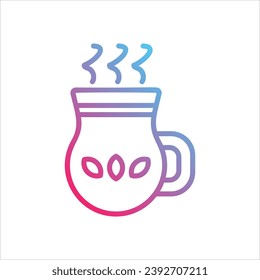  Red Tea icon with white background vector