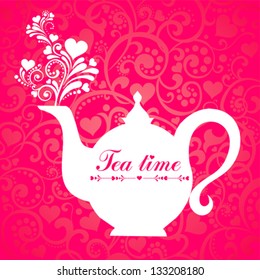 Red Tea. Teapot.  Vector Illustration