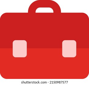 Red teachers bag, illustration, vector on a white background.