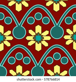 Red & Teal Winter Textile