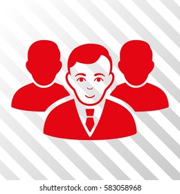 Red Team interface toolbar pictogram. Vector pictograph style is a flat symbol on diagonally hatched transparent background.