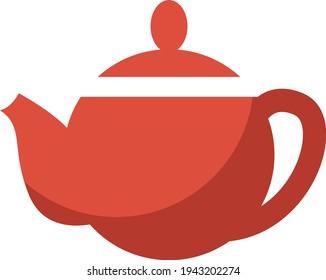 rote Teekanne, Illustration, Vektorgrafik auf weißem Hintergrund
