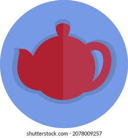 Tetera roja, ilustración, vector, sobre un fondo blanco.