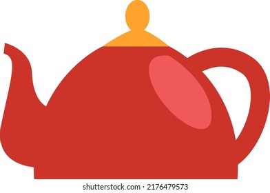 Red teapot, illustration, vector on a white background.