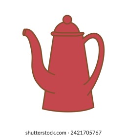 red teapot isolated on white