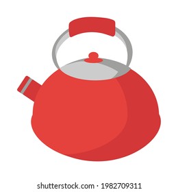 Red teapot for use in web design or as a print