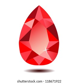 Red Teardrop Gemstone Vector EPS10