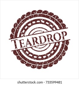 Red Teardrop rubber stamp