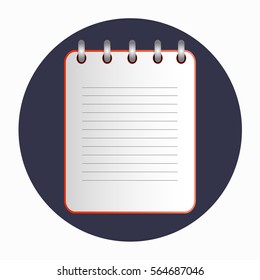 Red tear-off notepad on rings