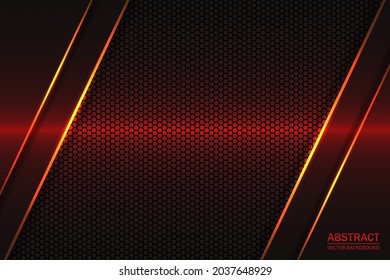 Red tech hexagonal background with yellow glowing lines and lens flares.
