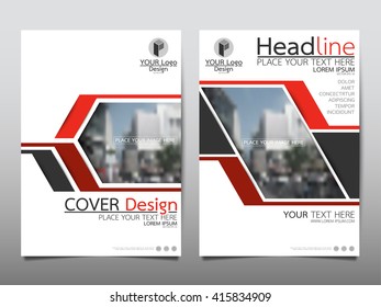 Red technology annual report brochure flyer design template vector, Leaflet cover presentation abstract geometric background, layout in A4 size