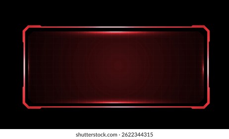 Red technology box or border. Futuristic hud style vector editable