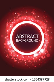 Red technology glitter sparkles rays lights bokeh Festive Elegant abstract background.Eps10 vector.